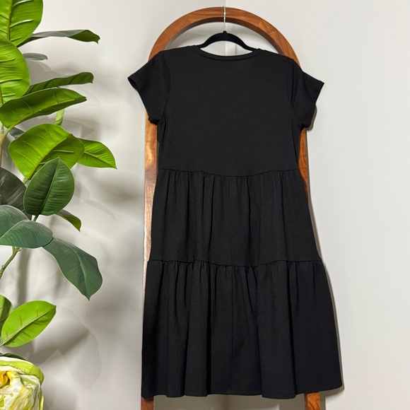 Lularoe XXS Black Textured Short Sleeve Ariel Dress - Picture 3 of 8